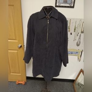Dark Blue Zip-Up Coat